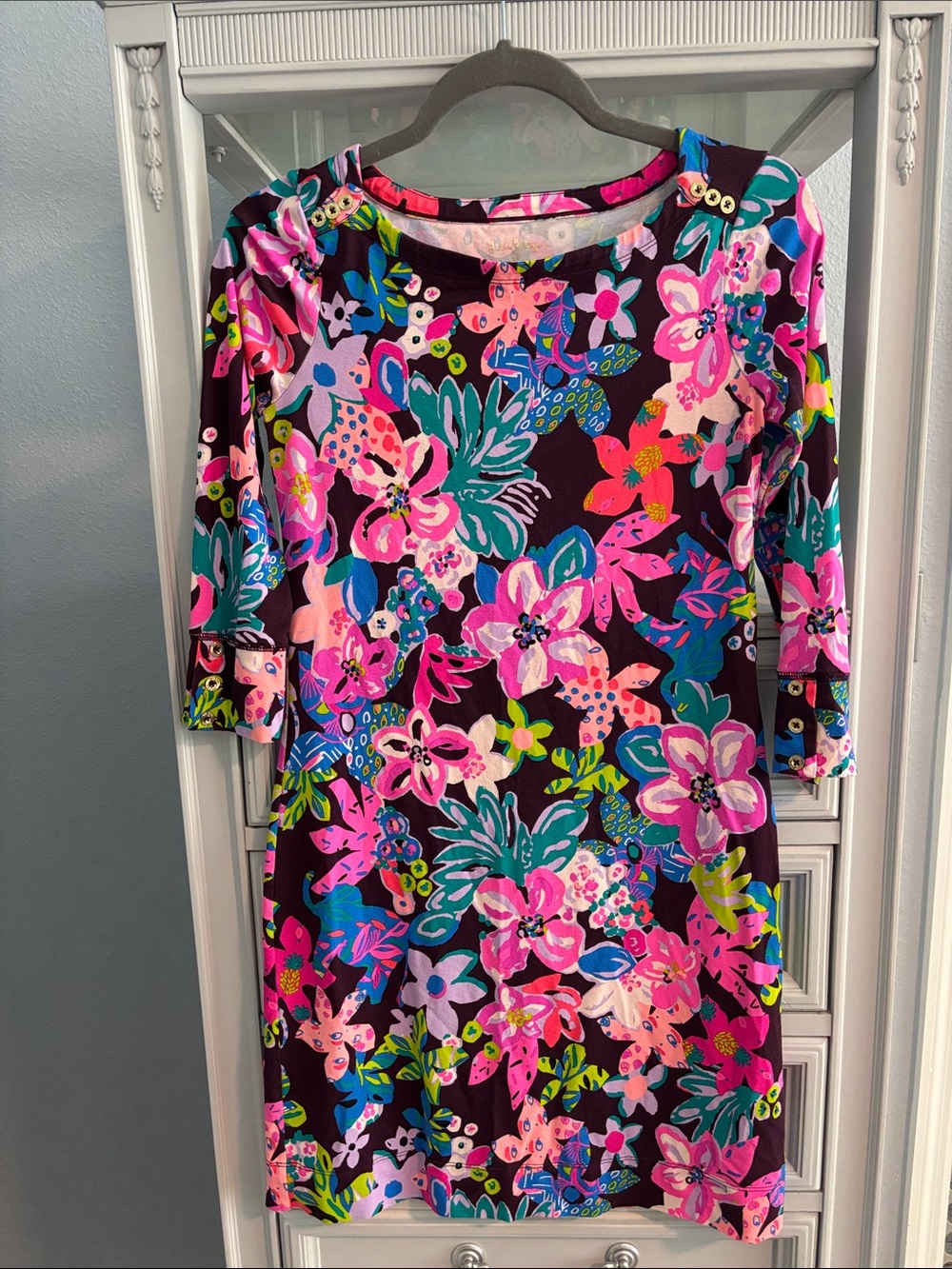 Lilly Pulitzer Floral Shift Dress - Pink, Blue & Green
